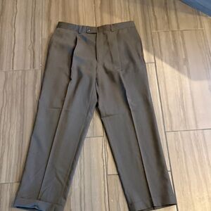 Calvin Klein Men's Dark Brown Pleated Dress Pants 34x30